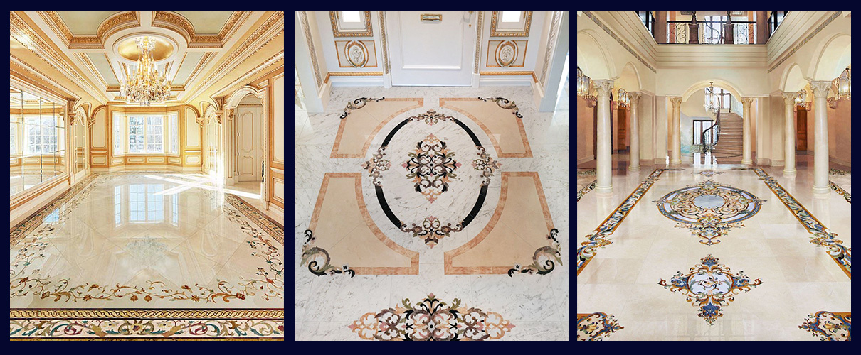 Comparing Marble Inlay Designs: Borders vs. Medallions vs. Full-Floor ...